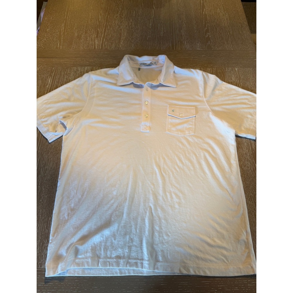 Criquet Mens XXL Players Shirt White Short Sleeve Pique Polo Golf Pocket TX